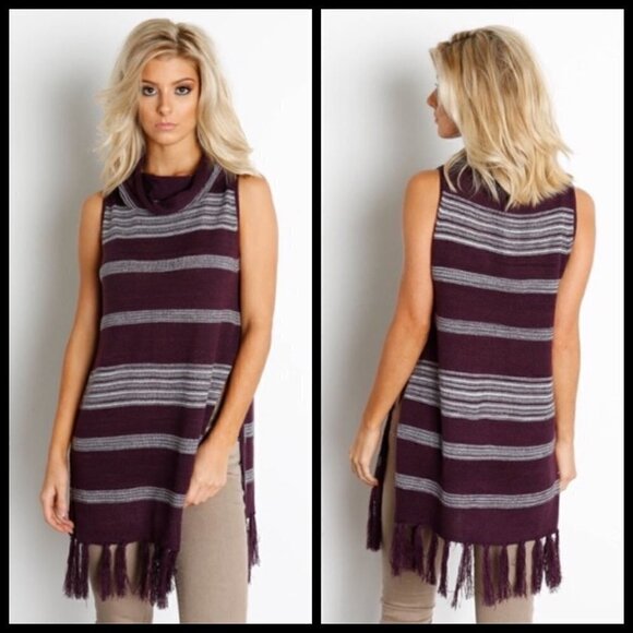 BB Dakota Tops - 💕BB DAKOTA💕 Mercer Turtleneck Striped Fringe…